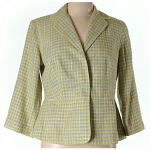 Sigred Olsen 3/4 Sleeve Sage Tweed Blazer